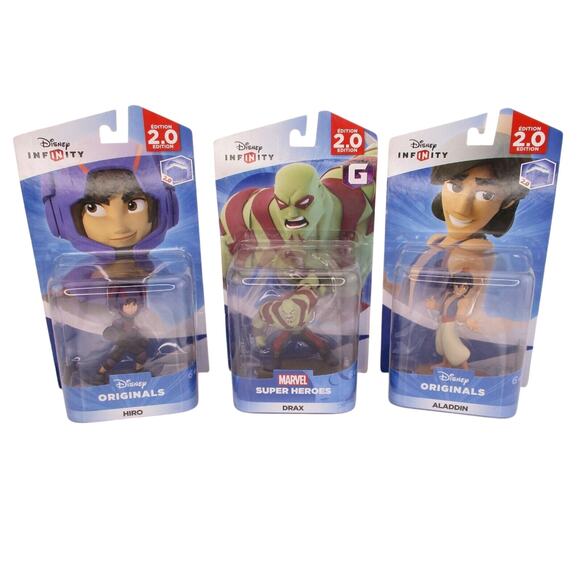 Lot 3 Disney Infinity Marvel 2.0 Drax Aladdin and Hiro BRAND NEW - Picture 1 of 2